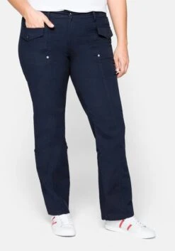 Sheego Gerade Hose Mit Teilungsnähten Und Krempelfunktion 17 Sheego Gerade Hose Mit Teilungsnähten Und Krempelfunktion -Sommertraum Mode 11435200018 03FB6 02 SH