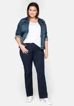 Sheego Gerade Hose Mit Teilungsnähten Und Krempelfunktion 14 Sheego Gerade Hose Mit Teilungsnähten Und Krempelfunktion -Sommertraum Mode 11435200018 03FB9 02 SH