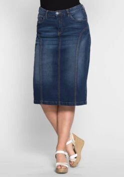 Sheego Jeansrock Mit Teilungsnähten -Sommertraum Mode 11752500330 02 SH