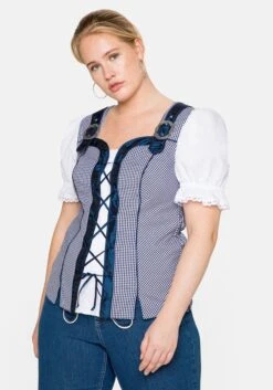 Sheego Trachtenbluse Im Corsagen-Look