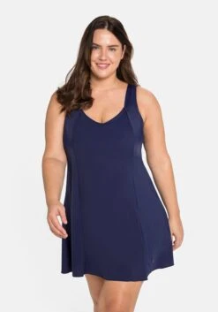 Sommertraum Mode 18 Sheego Badekleid Mit V-Ausschnitt Und Integrierter Hose.