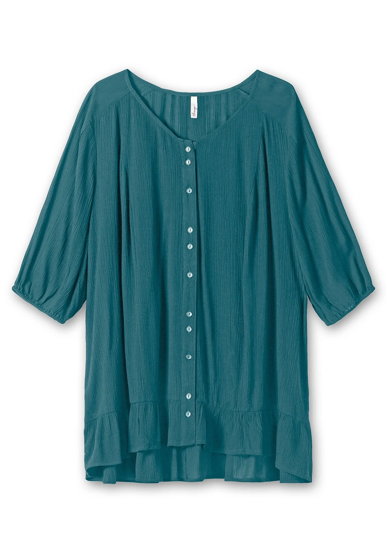 Sheego Bluse Aus Crêpe, Mit Volants Am Saum 5 Sheego Bluse Aus Crêpe, Mit Volants Am Saum – Bild 3