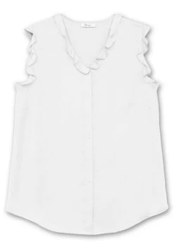 Sheego Bluse In ärmelloser Form Mit Volants, Aus Viskose 10 Sheego Bluse In ärmelloser Form Mit Volants, Aus Viskose -Sommertraum Mode 13836100010 03V29 00 SH