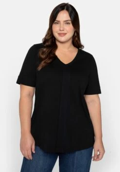 Sheego T-Shirt Mit Gesteppter Falte Vorn, Aus Jersey