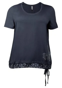 Sheego Shirt In 2-in-1-Optik Mit Print Und Tunnelzug -Sommertraum Mode 13877500018 04AM4 00 SH