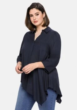 Sheego Hemdbluse Mit Asymmetrischem Saum In Zipfelform