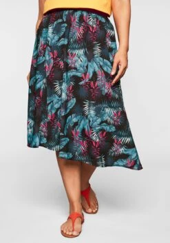 Sheego Wadenlanger Rock Mit Hohem Seitlichem Schlitz -Sommertraum Mode 13932200377 03V4D 01 SH