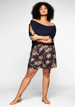 Sheego Carmenshirt Mit Smokeinsatz Und Längerem Halbarm 11 Sheego Carmenshirt Mit Smokeinsatz Und Längerem Halbarm -Sommertraum Mode 13957400018 03VQA 01 SH