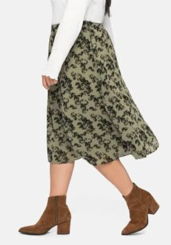 Sheego Chiffonrock Mit Alloverdruck, Leicht Ausgestellte Form -Sommertraum Mode 14005402000 043C7 02 SH