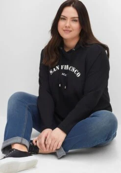 Sheego Kapuzensweatshirt Mit Frontdruck, In A-Linie 13 Sheego Kapuzensweatshirt Mit Frontdruck, In A-Linie -Sommertraum Mode 14032800289 04G42 02 SH