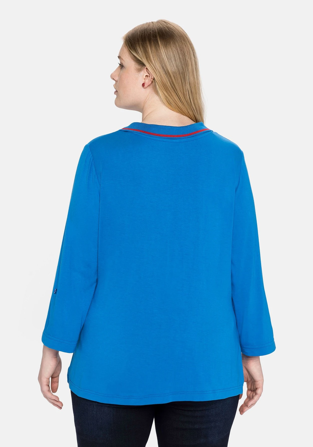 Sheego Poloshirt Mit Farbigen Akzenten Und 7/8-Ärmel 4 Sheego Poloshirt Mit Farbigen Akzenten Und 7/8-Ärmel – Bild 2