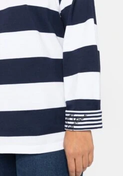 Sheego Langarmshirt Mit Blockstreifen Und U-Boot-Ausschnitt 13 Sheego Langarmshirt Mit Blockstreifen Und U-Boot-Ausschnitt -Sommertraum Mode 14039900018 043M4 02 SH