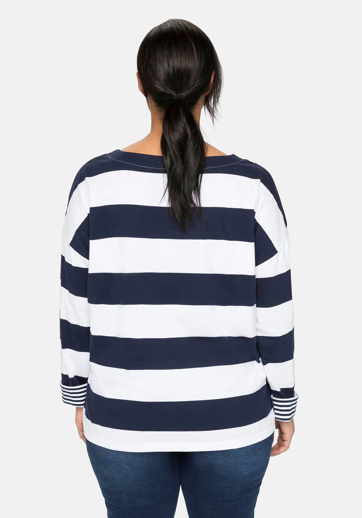 Sheego Langarmshirt Mit Blockstreifen Und U-Boot-Ausschnitt 4 Sheego Langarmshirt Mit Blockstreifen Und U-Boot-Ausschnitt – Bild 2