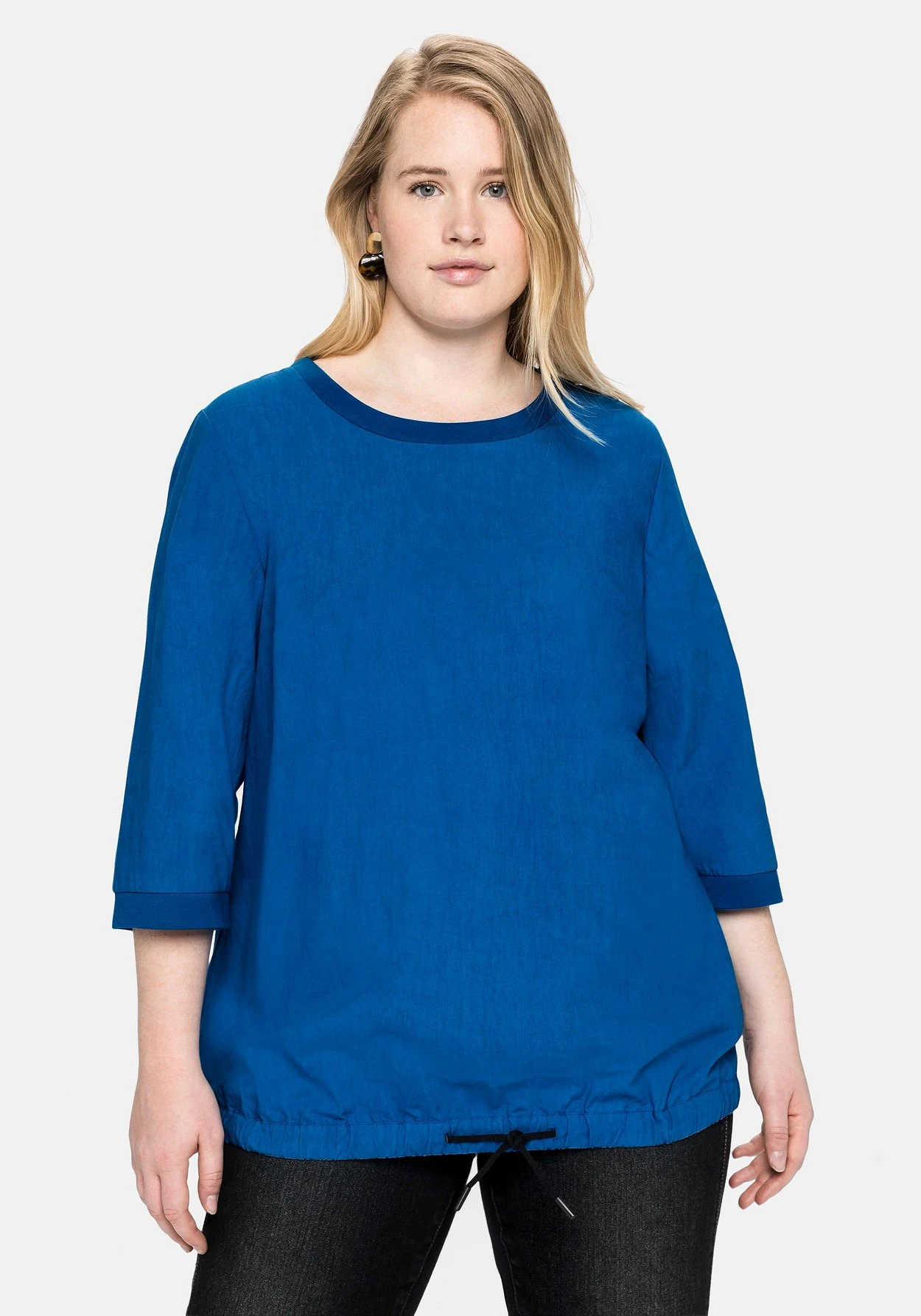 Sheego Tunika Mit 3/4-Ärmeln, Tunnelzug Am Saum 3 Sheego Tunika Mit 3/4-Ärmeln, Tunnelzug Am Saum