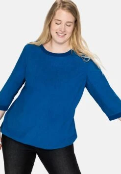 Sheego Tunika Mit 3/4-Ärmeln, Tunnelzug Am Saum 13 Sheego Tunika Mit 3/4-Ärmeln, Tunnelzug Am Saum -Sommertraum Mode 14049200051 043X7 02 SH