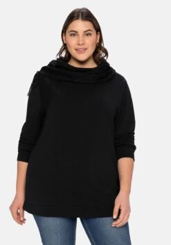 Sweatshirt Mit Schlauchkragen Aus Spitze
