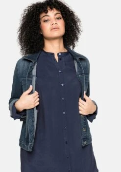 Sheego Longbluse Mit Stehkragen UndPasse Hinten -Sommertraum Mode 14054600018 03WVS 02 SH