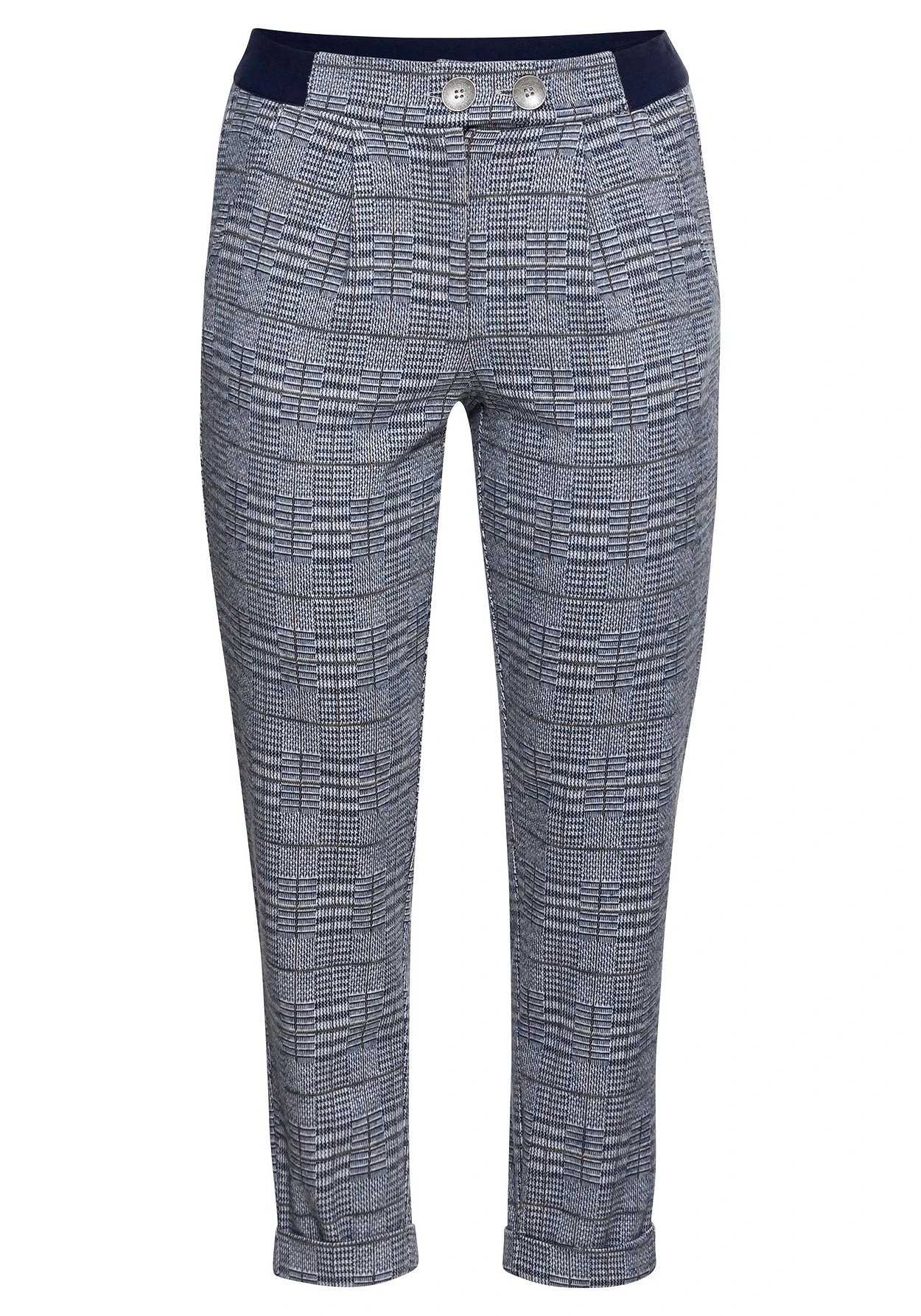 Sheego Chinohose Mit Karomuster Und Bundfalten 6 Sheego Chinohose Mit Karomuster Und Bundfalten – Bild 4