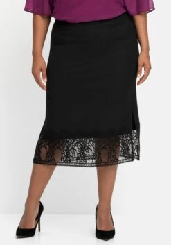 Sheego Schmaler Rock Mit Breiter Spitze Am Saum, Wadenlang 13 Sheego Schmaler Rock Mit Breiter Spitze Am Saum, Wadenlang -Sommertraum Mode 14087900289 04IJ2 02 SH