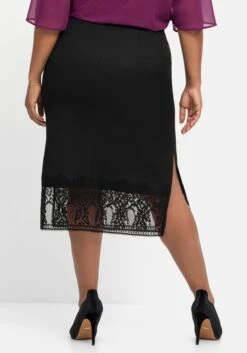 Sheego Schmaler Rock Mit Breiter Spitze Am Saum, Wadenlang 11 Sheego Schmaler Rock Mit Breiter Spitze Am Saum, Wadenlang -Sommertraum Mode 14087900289 04IJ4 02 SH