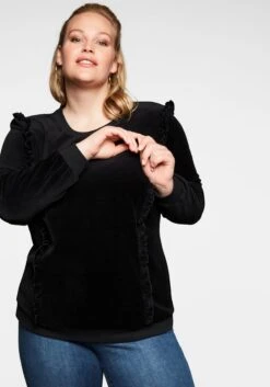 Sheego Sweatshirt Mit Rüschen, In Nickiqualität -Sommertraum Mode 14090100289 045H8 00 SH