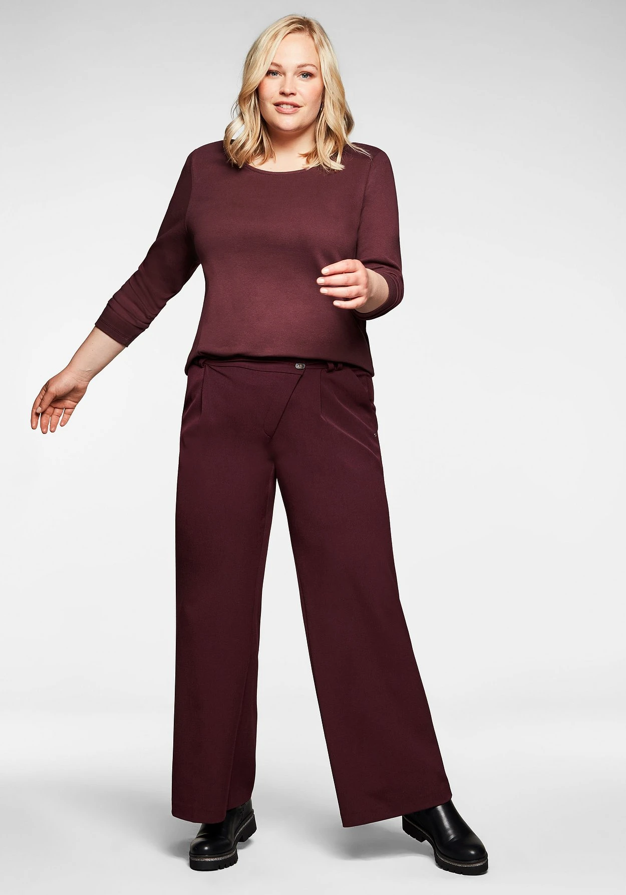 Sheego Weite Hose Mit Asymmetrischem Verschluss 3 Sheego Weite Hose Mit Asymmetrischem Verschluss