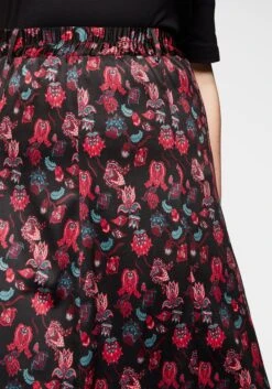 Sheego Bahnenrock Aus Pannesamt, Mit Blumendruck 13 Sheego Bahnenrock Aus Pannesamt, Mit Blumendruck -Sommertraum Mode 14108200377 045AM 00 SH