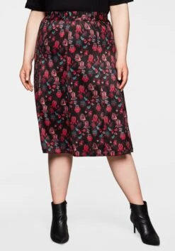 Sheego Bahnenrock Aus Pannesamt, Mit Blumendruck 12 Sheego Bahnenrock Aus Pannesamt, Mit Blumendruck -Sommertraum Mode 14108200377 045AO 01 SH