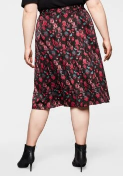 Sheego Bahnenrock Aus Pannesamt, Mit Blumendruck 10 Sheego Bahnenrock Aus Pannesamt, Mit Blumendruck -Sommertraum Mode 14108200377 045AQ 00 SH