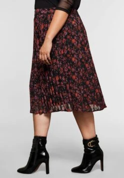 Sheego Plisseerock Mit Eingewebtem Blumenmuster -Sommertraum Mode 14123200377 04667 00 SH