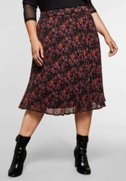 Sheego Plisseerock Mit Eingewebtem Blumenmuster -Sommertraum Mode 14123200377 0466A 01 SH