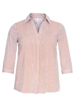 Sheego Bluse Mit Streifen Und V-Ausschnitt 10 Sheego Bluse Mit Streifen Und V-Ausschnitt -Sommertraum Mode 14172701915 0496B 00 SH