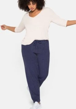 Sheego Joggpants Mit Nadelstreifen Und Bindeband -Sommertraum Mode 14175700504 048EE 02 SH