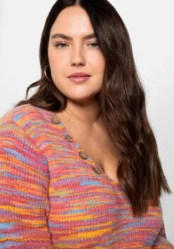 Multicolor-Strickpullover Mit V-Ausschnitt 12 Multicolor-Strickpullover Mit V-Ausschnitt -Sommertraum Mode 14175901745 0488V 02 SH