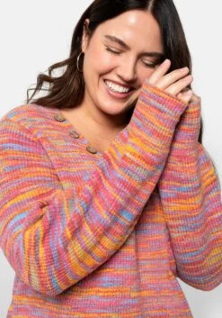 Multicolor-Strickpullover Mit V-Ausschnitt 13 Multicolor-Strickpullover Mit V-Ausschnitt -Sommertraum Mode 14175901745 0488W 02 SH