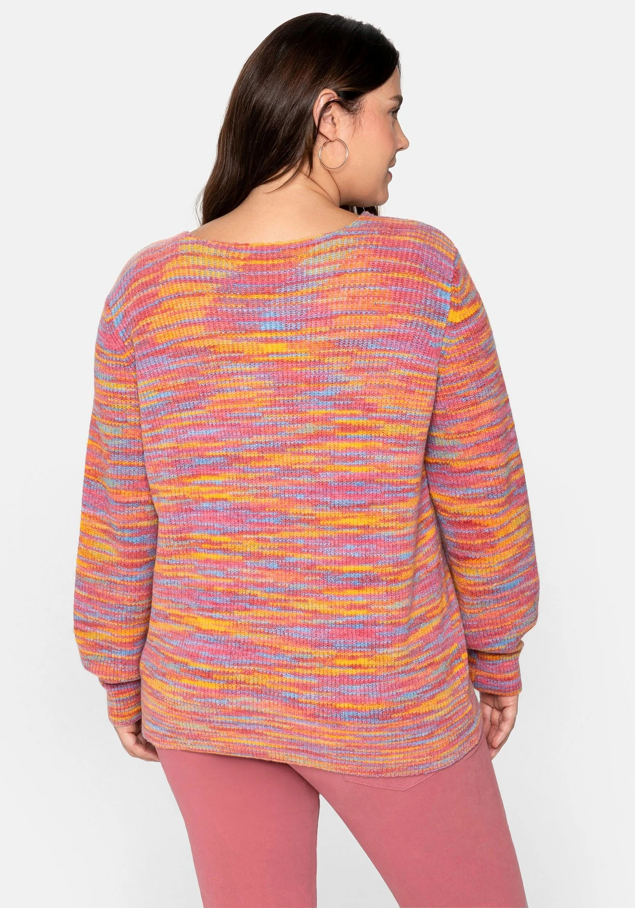 Multicolor-Strickpullover Mit V-Ausschnitt 4 Multicolor-Strickpullover Mit V-Ausschnitt – Bild 2