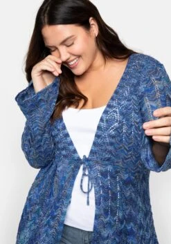 Ajourstrick-Cardigan Mit Wellensaumkante 13 Ajourstrick-Cardigan Mit Wellensaumkante -Sommertraum Mode 14176300795 0482N 02 SH