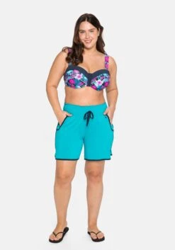 Sheego Strandshorts Mit Kontrastdetails Und Smokbund -Sommertraum Mode 14194400135 049CP 02 SH