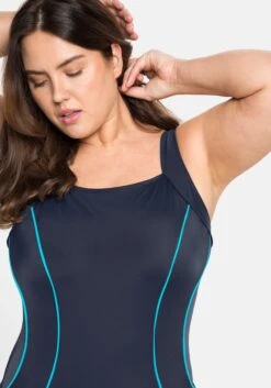 Sheego Badeanzug Mit Kontrastpaspeln Und Shaping-Effekt -Sommertraum Mode 14219800035 049UA 04 SH