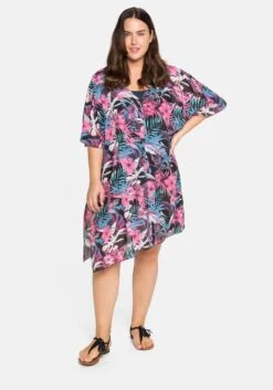 Sheego Strandtunika Mit Tropischem Print, Leicht Transparent -Sommertraum Mode 14222101938 04A80 02 SH