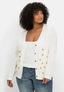 Strickjacke Mit Ajourmuster Und Stickerei -Sommertraum Mode 14263401487 04LC4 02 SH