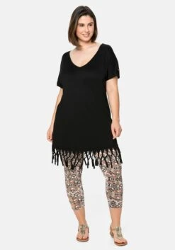 Sheego Strandshirt In Longform, Mit Fransen Am Saum 11 Sheego Strandshirt In Longform, Mit Fransen Am Saum -Sommertraum Mode 14267500289 04A2H 00 SH