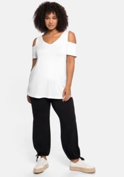 Sheego Strandshirt Mit V-Ausschnitt, Im Schulterfreien Look -Sommertraum Mode 14268700010 049WP 02 SH