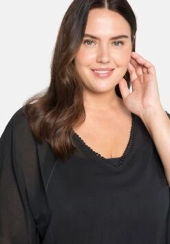 Sheego Strandtunika Im Poncho-Schnitt, Leicht Transparent -Sommertraum Mode 14275600289 04A7G 02 SH