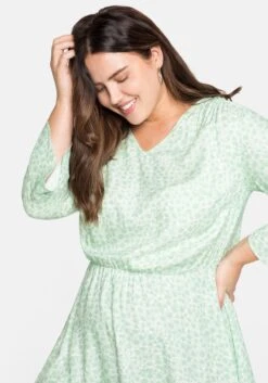 Sheego Tunika Mit 3/4-Volantärmeln Und Taillengummizug 12 Sheego Tunika Mit 3/4-Volantärmeln Und Taillengummizug -Sommertraum Mode 14282400462 04AEV 02 SH