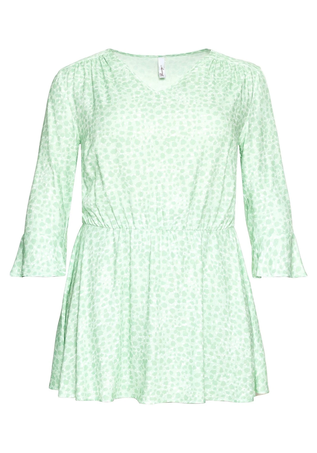 Sheego Tunika Mit 3/4-Volantärmeln Und Taillengummizug 5 Sheego Tunika Mit 3/4-Volantärmeln Und Taillengummizug – Bild 3