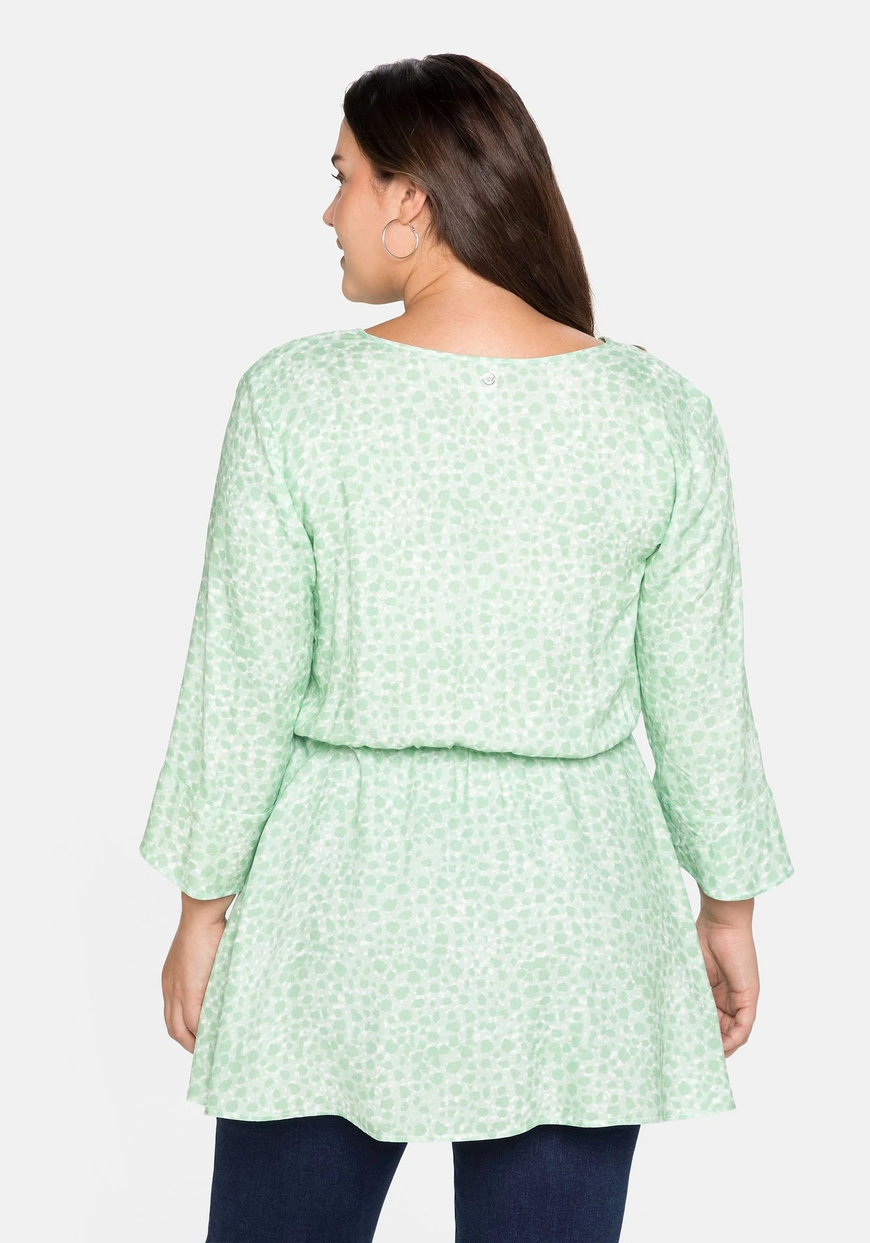 Sheego Tunika Mit 3/4-Volantärmeln Und Taillengummizug 4 Sheego Tunika Mit 3/4-Volantärmeln Und Taillengummizug – Bild 2