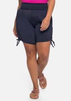 Sheego Strandshorts Mit Breitem Smokbund Und Raffung Seitlich