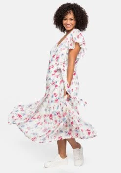 Chiffonkleid Mit Blumendruck Und Bindegürtel -Sommertraum Mode 14305800429 04AE9 02 SH