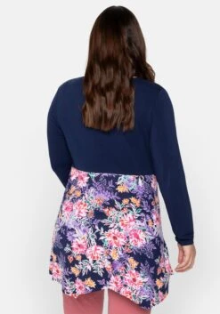 Longshirt Im Mustermix, Mit Spitzeneinsätzen 11 Longshirt Im Mustermix, Mit Spitzeneinsätzen -Sommertraum Mode 14310102018 048MV 02 SH